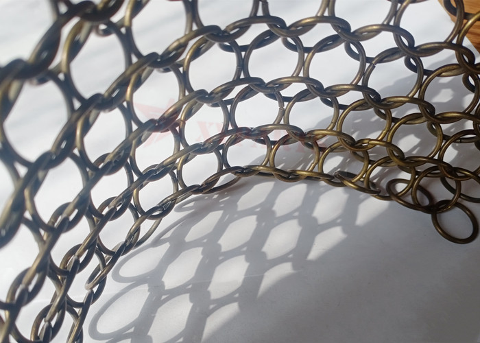 Bronze Color Chainmail Wire Mesh Drapery Stainless Steel For Indoor Partitions
