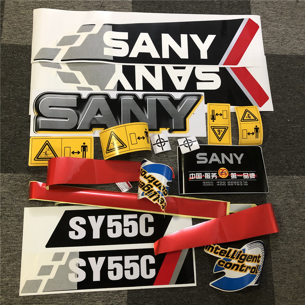 SY55C-10 Excavator Accessories Sany Excavator Stickers Decal Heavy Industry