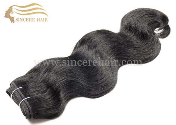 45 CM Body Wave Virgin Remy Cuticle Hair Weft Extensions - 18" BW Black Remy