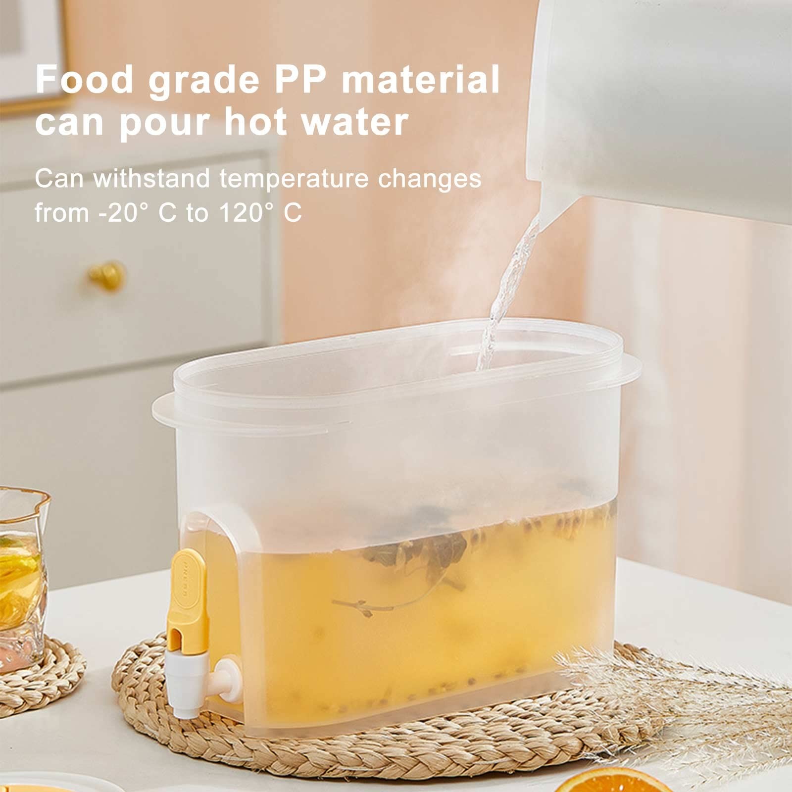 3.9L DIY Refrigerator Plastic Drink Dispensers Juice Cold Water Kettle With Spigot