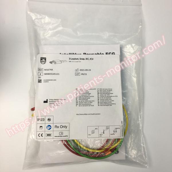 989803145121 Patient Monitor Accessories PHiliph ECG Lead Set 3 Leadset Snap IEC