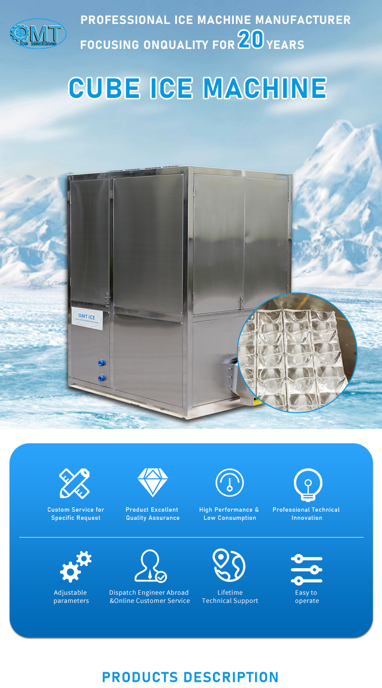 High Accuracy Automatic Ice Cube Machine Air Cooling Fatigue Resistant