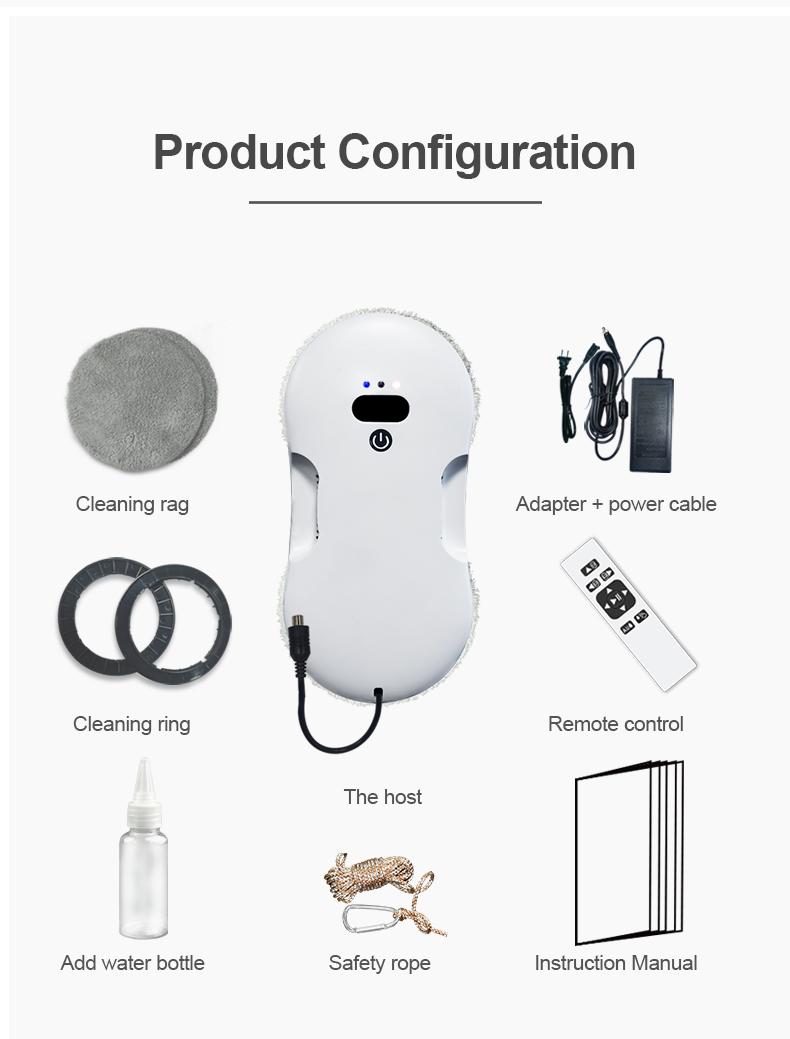 Uninterrupted Power Failure Function Robot Vacuum Cleaner Mops High- Rise Exterior Window Cleaning Robot