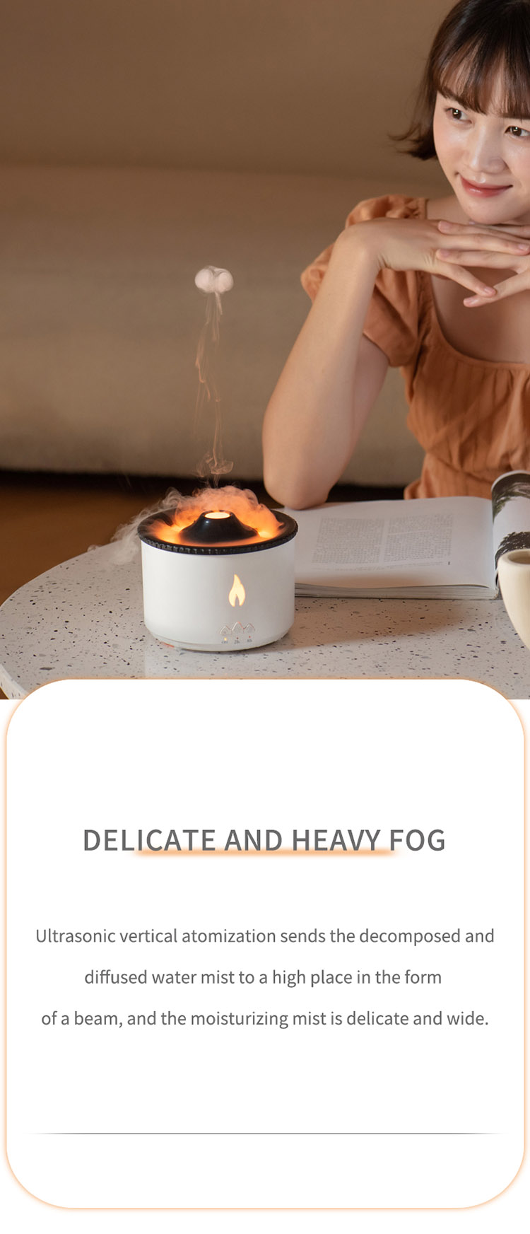 1 Sample Ok Volcano Flame Humidifier Led Color Flame Effect Ultrasonic Aroma Oil Diffuser For Hotel Home Dropshipping
