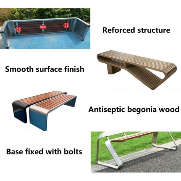 Modern Design Durable Metal Frame Wood Top Round Table And Chairs Wooden Picnic Table Bench