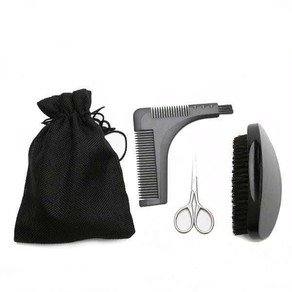 Professional Beard Comb And Brush Set For Men Repair Modeling Cleaning Care Kit