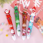 Christmas Ten Color Bullet Ballpoint Pen Cartoon Press Journal Ball Pen