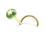 Screw 18K Gold Nose Piercing With 1.5mm-3mm Natural Garnet Stone
