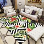 Crystal Velvet Bedroom Sofa Living Room Floor Carpet Noble Elegant New Chinese