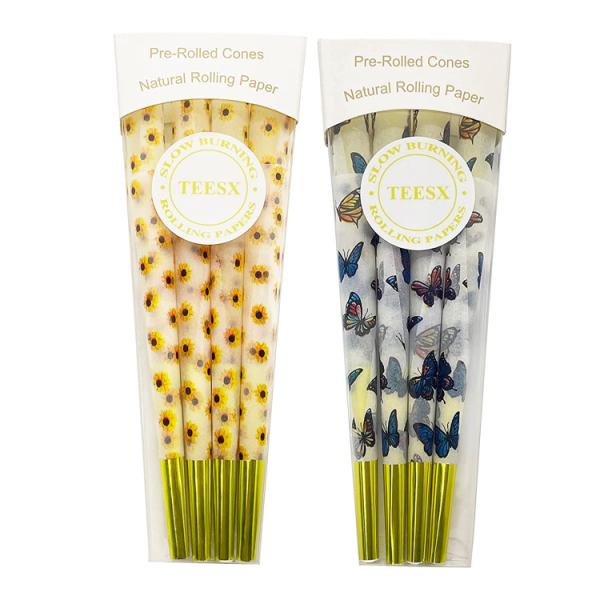 Slow Burning Rice Rolling Papers King Size Sunflower / Butterfly Pattern