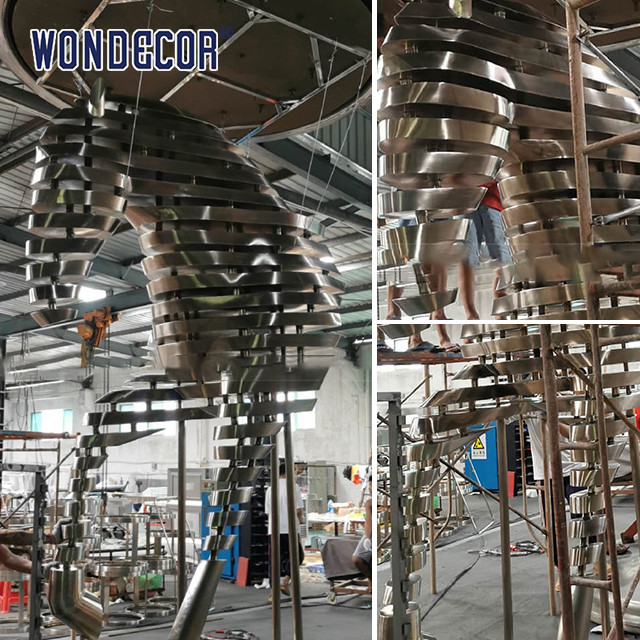 Large Scale Stainless Steel Sculpture Fabrication Public Art Abstract Slicing Horse