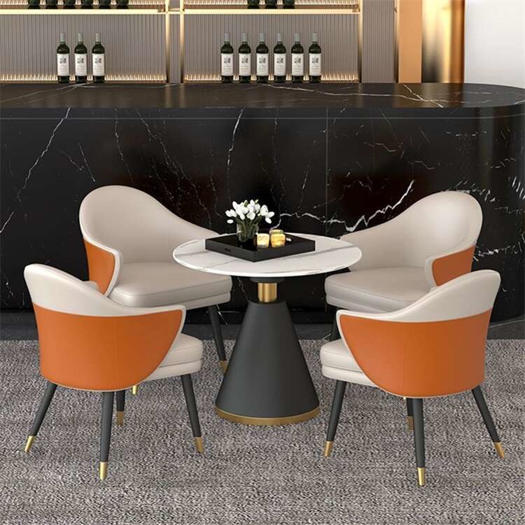 Customized Luxury Round Extendable Dining Table With Chairs