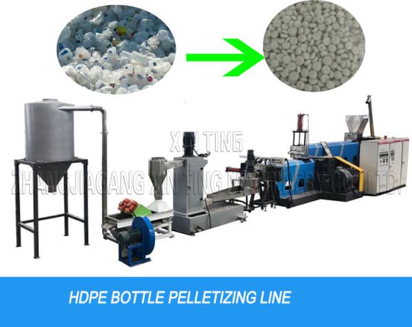 Milk Bottle Flakes Water Cutting Waste Plastic Recycling Pelletizing Machine