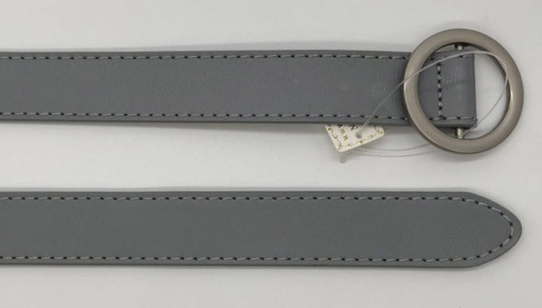 Zinc Alloy Round Buckle Belt , Women'S Leather Waist Belt 1.8cm Width