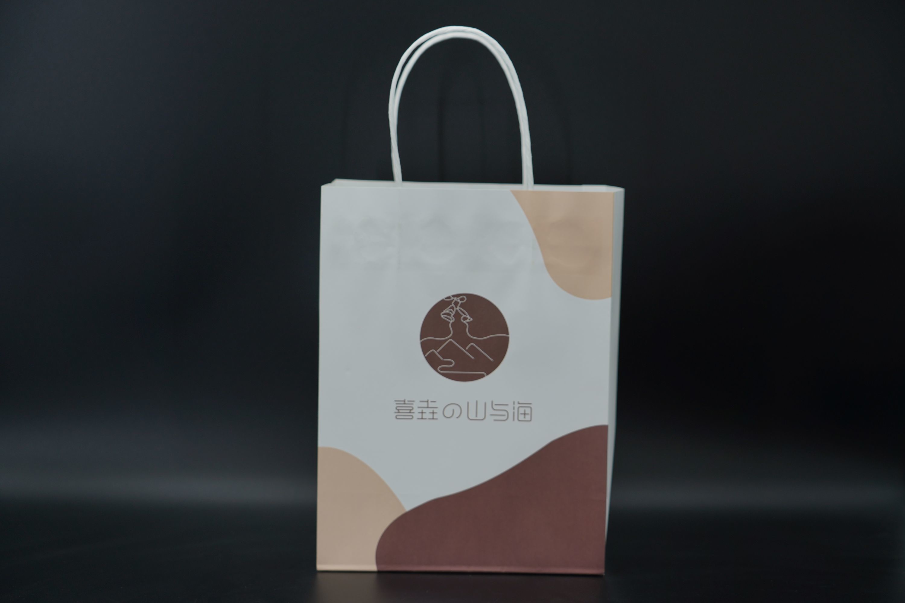 Customized Personalized Paper Bags White Kraft Bags With Handles Twisted FSC