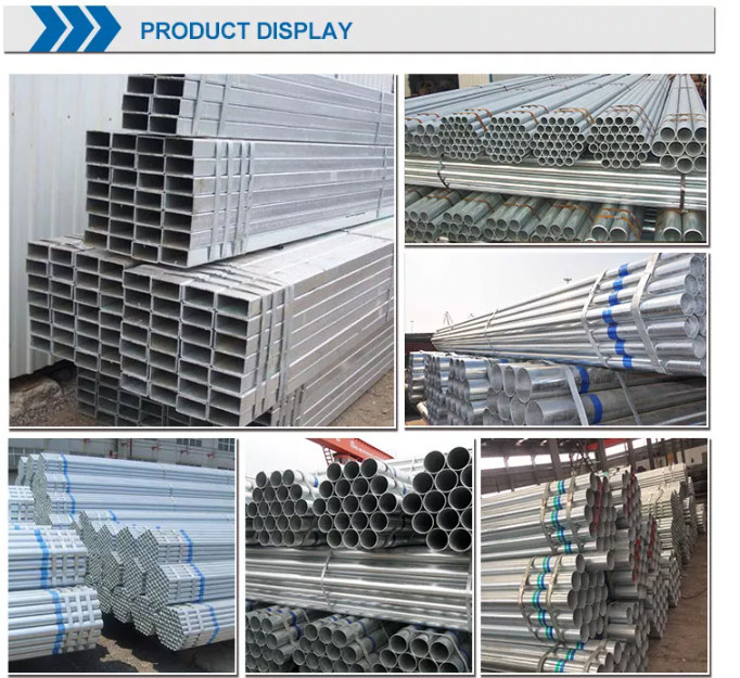 OEM A36 SS400 ST372 Gi Steel Pipe 50mm Round ERW Mild Steel Tube