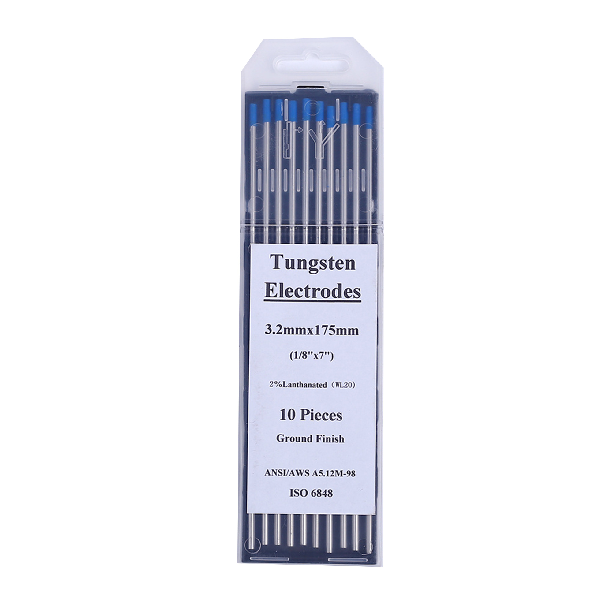 DC/AC Operating Current WL20 2.4mm*175mm Blue Tungsten Electrodes for TIG Welding