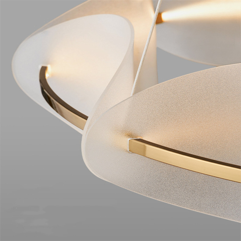 Modern Acrylic LED Chandeliers Living Room Creative Nordic Atmospheric Restaurant Ring Chandelier(WH-AP-558)
