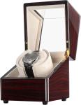 CHIYODA Watch Winder for Single Automatic Watches Solid Wooden Box with Mabuchi