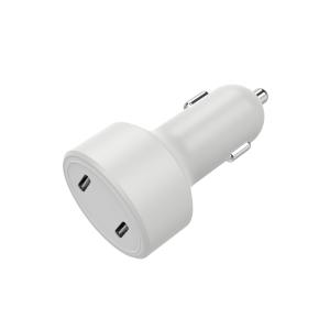 Wholesale White TYPE C 2 36W PD3.0 9V2A Dual Port Car Charger from china suppliers
