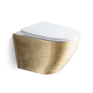 Wholesale Modern Ceramic WC Toilet Bowl Wall Mounted Luxury Rose Golden Color Bathroom Sanitary Ware from china suppliers