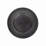 Hot selling High Quality White Embossed Elegant Decoration Glass Charger Plate