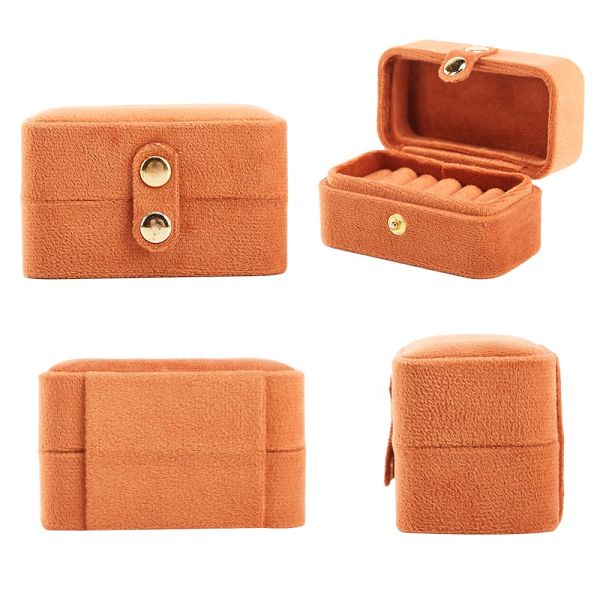 Custom Soft Flannel Romantic Sweet Wedding Engagement Ring Box Portable Mini Jewelry Gift Case