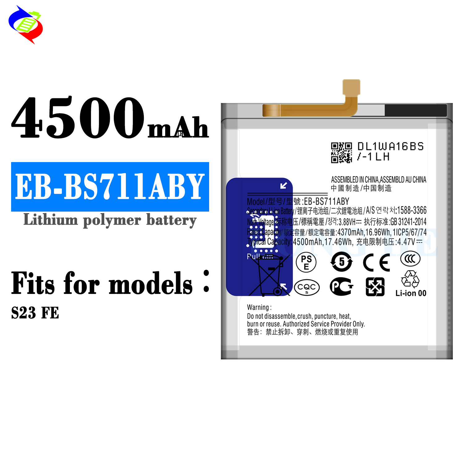 4500mAh Mobile Phone Battery EB-BS711ABY for Samsung Galaxy S23 FE Silver Products Status Stock