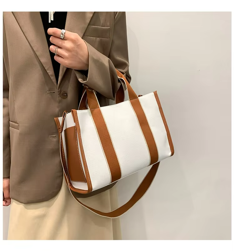 Main Material PU GHJ-31 Handbags For Women with Motion Detection and Striped Design