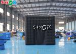 Inflatable Party Tent 3mH 9.84FT Black Inflatable Cube Double Door Photo Booth