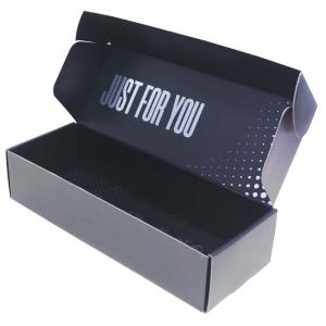 Wholesale Black Flat Cardboard Mailer Boxes Custom Silver Foil Stamping Surface from china suppliers