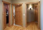 Laminate Coated Mdf Wooden Composite Front Doors Flush Interior PVC Swing Open