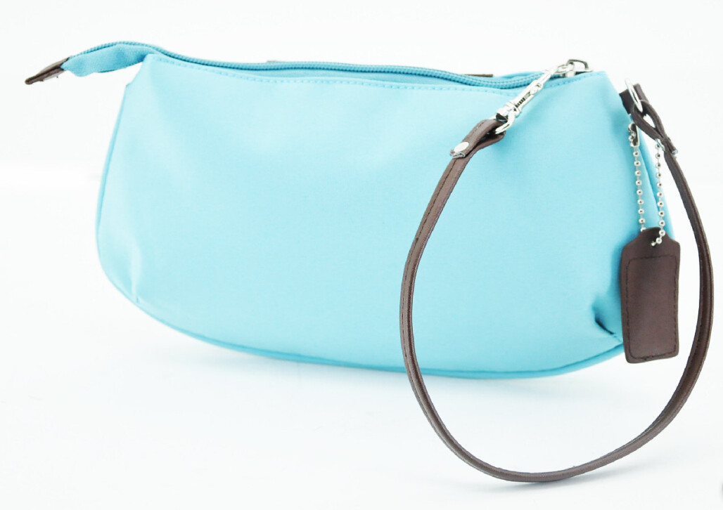 Personalized Zippered Cosmetic Bag , Wristlet Handle Makeup Clutch Bag