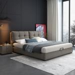 Luxury Leather White Bed Modern Soft Art Hotel Room Bed