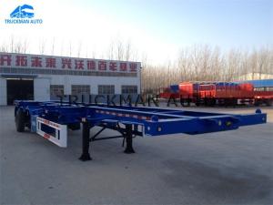 China Skeletal Container Semi Trailer Loading 20 / 40 Feet 12 Units Container Lock on sale
