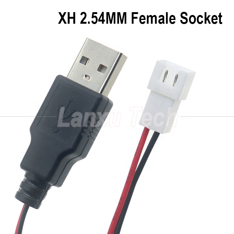 USB Type A Male to JST XH 2.54 Pitch 2 Pin Female Socket Cable