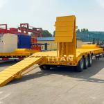 Factory Price TITAN 3 Axle Semi Lowbed Trailer Hydarulic Folding Ramp Low bed