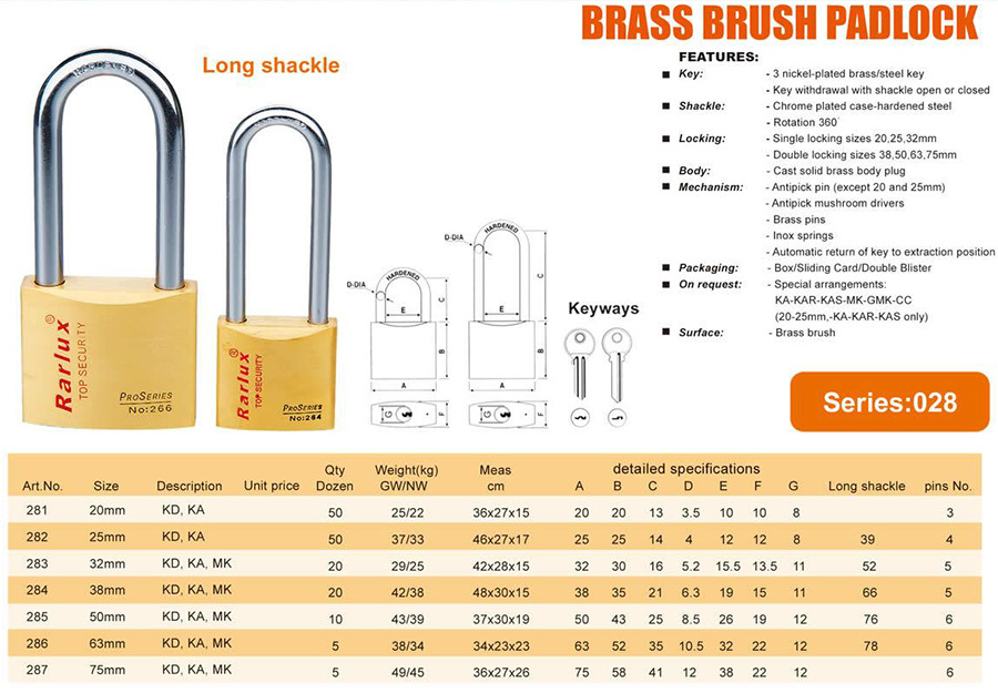 BRASS BRUSH PADLOCK