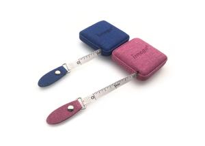Wholesale PU ABS Retractable Tape Measure Fabric Texture Debossing Souvenir Gift from china suppliers