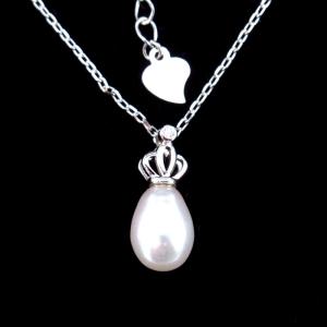 Wholesale Sterling 925 Silver Pearl Necklace Chain With Imperial Crown Shape from china suppliers