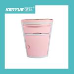 Pink 143X130mm patient ABS bedside table dedicated for hospital bed