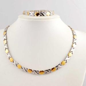 Wholesale US Europe Fashion 316L Stainless Steel Bracelet With Matched Necklace Jewelry Set CQS0 from china suppliers