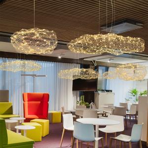 Wholesale Nordic Art Hollow Cloud Design Pendant Lights Creative Bedroom Hotel Hall Gypsophila Chandeliers(WH-MI-197) from china suppliers