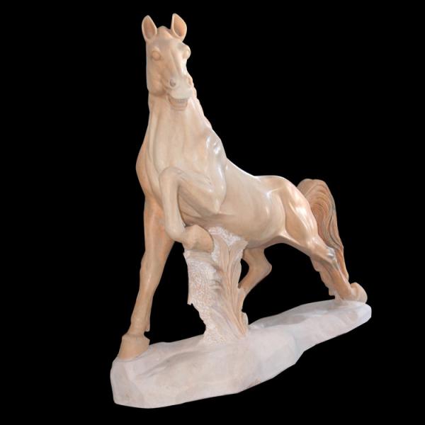 Nature Stone carving horse sculpture pink marble animal sculpture,stone carving