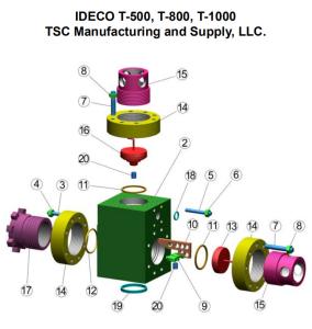 Wholesale TSC Ideco T800 mud pump fluid end from china suppliers