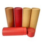 Oval Luxury Kraft Paper Cylinder Tube Box Packaging For Loose Tea with UV