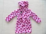 3D ear hood coral fleece bath robe,disney baby girl clothes