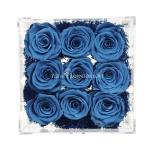 Acrylic Blue Exquisite Nine Eternal Roses Preserved Flowers For Valentine'S Day