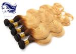 Brown Ombre Color Hair Extensions , Human Ombre Colored Hair