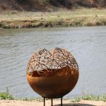 garden outdoor Wood Fueled Backyard Steel Fire Pit Fire Sphere